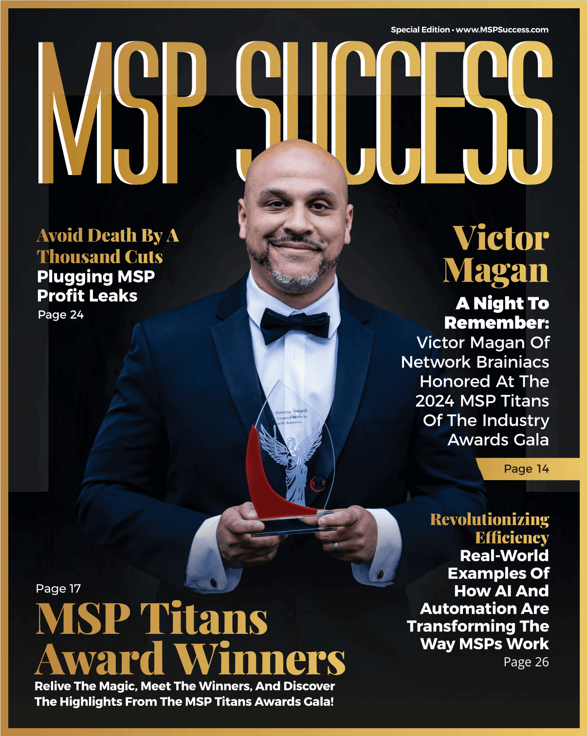 MSP Success magazine cover — Victor Magan honored at the 2024 MSP Titans of the Industry Awards Gala